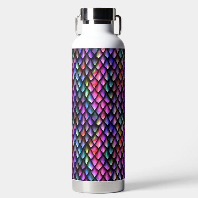 Rainbow Dragon Scales Water Bottle (Front)