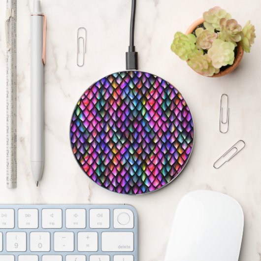Rainbow Dragon Scales Wireless Charger (Desk)