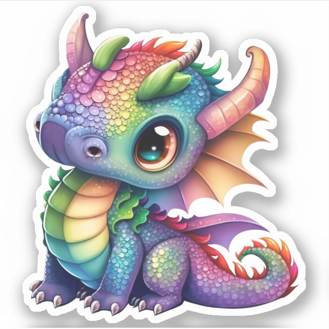 Rainbow Dragon  Sticker (Front)