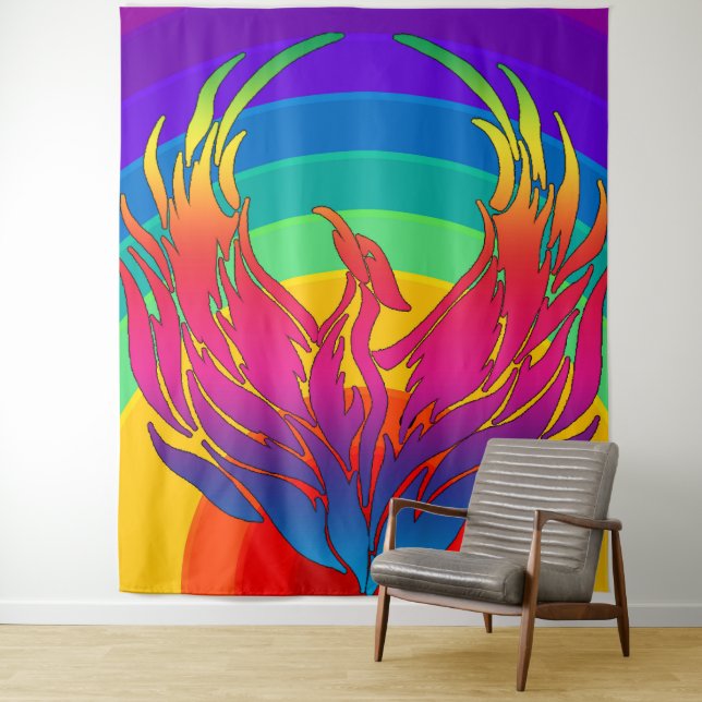 Rainbow Dragon Tapestry (In Situ)