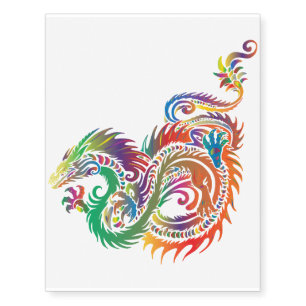Rainbow Dragon Temporary Tattoo