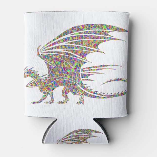 Rainbow Dragon Tribal Tattoo Gift idea Can Cooler (Front)