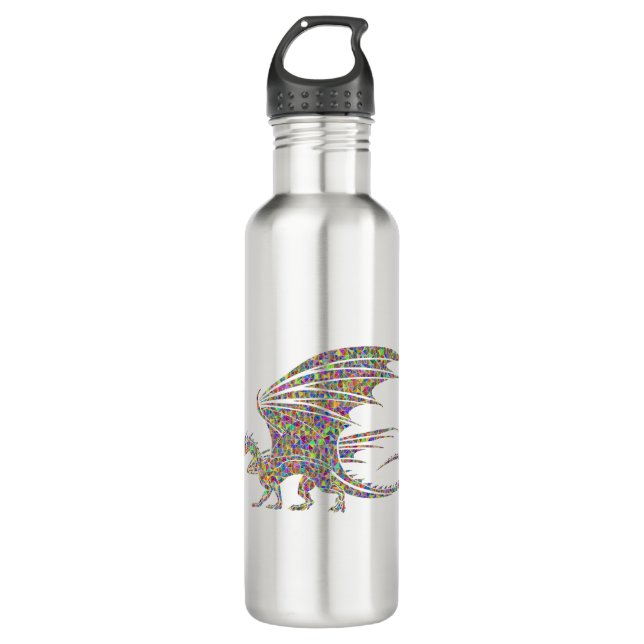 Rainbow Dragon Tribal Tattoo Gift idea Stainless Steel Water Bottle (Front)