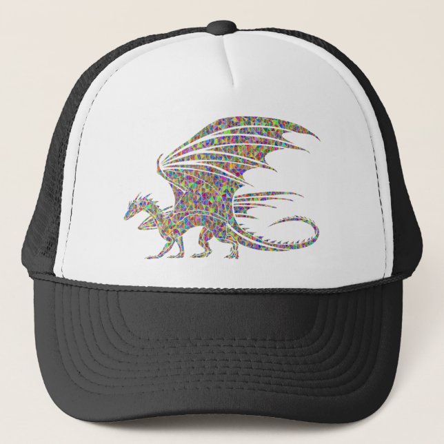 Rainbow Dragon Tribal Tattoo Idée cadeau Trucker Hat (Front)