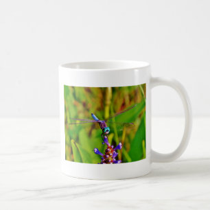 Rainbow Dragonfly and flower Coffee Mug
