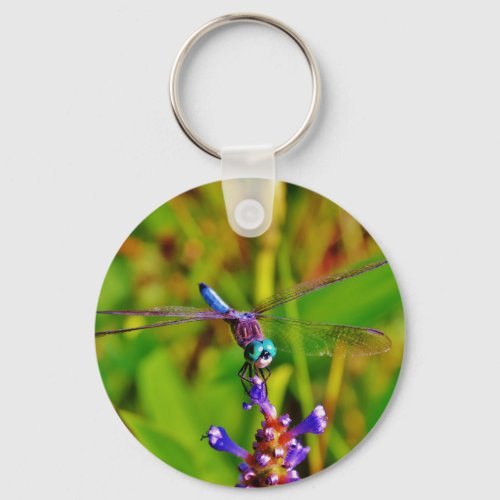 Rainbow Dragonfly and flower Keychain
