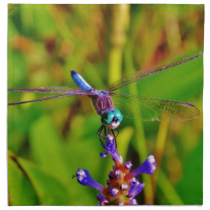 Rainbow Dragonfly and flower Napkin