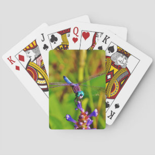 Rainbow Dragonfly and flower Poker Cards
