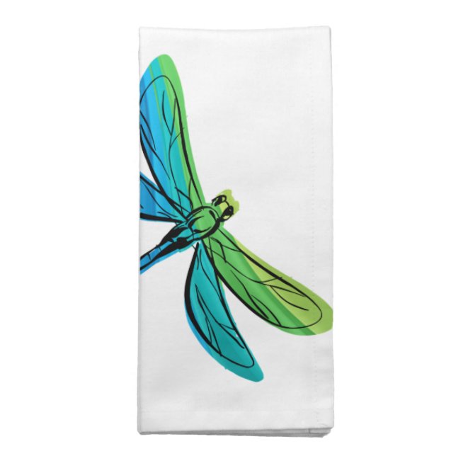 Rainbow Dragonfly Cloth Napkin (Folded)