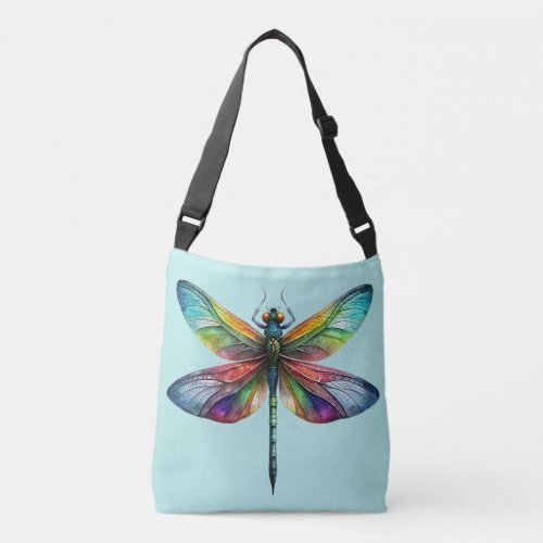 Rainbow Dragonfly Crossbody Bag