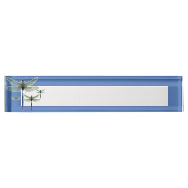 Rainbow Dragonfly Desk Nameplate (Front)
