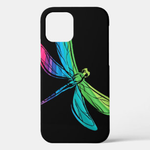 Rainbow Dragonfly on Black Case-Mate iPhone Case