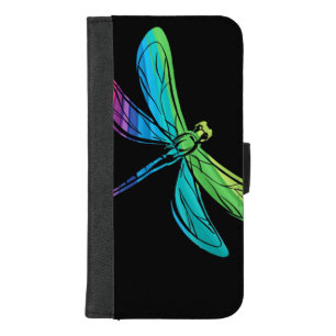 Rainbow Dragonfly on Black iPhone 8/7 Plus Wallet Case