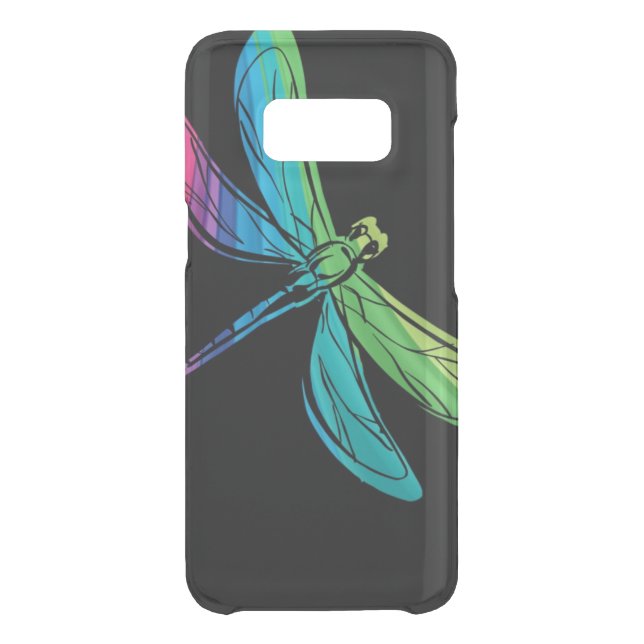 Rainbow Dragonfly on Black Uncommon Samsung Galaxy Case (Back)
