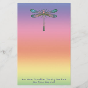 Rainbow Dragonfly Stationery