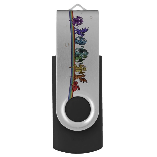 Rainbow Dragons Flash Drive (Back (Vertical))