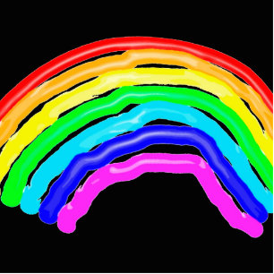 Rainbow drawn cutout