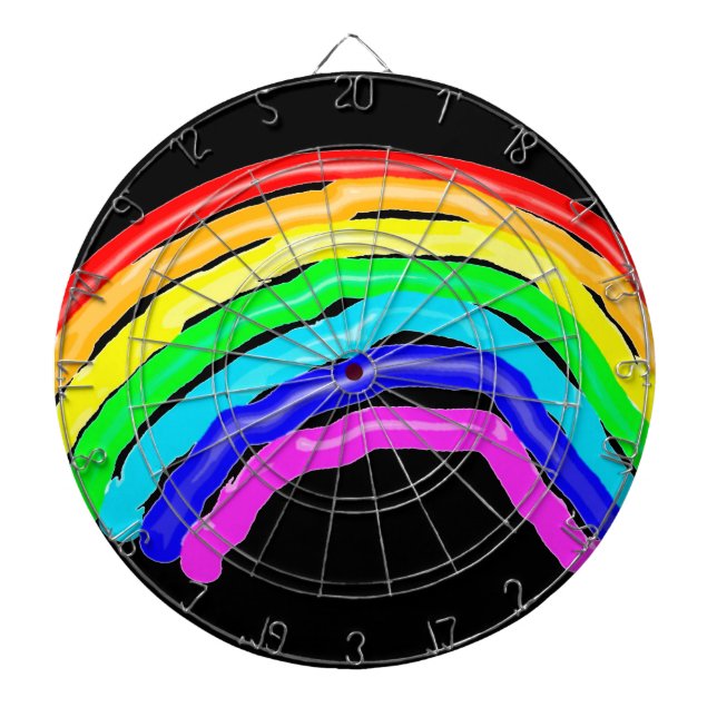 Rainbow drawn dart board (Front)