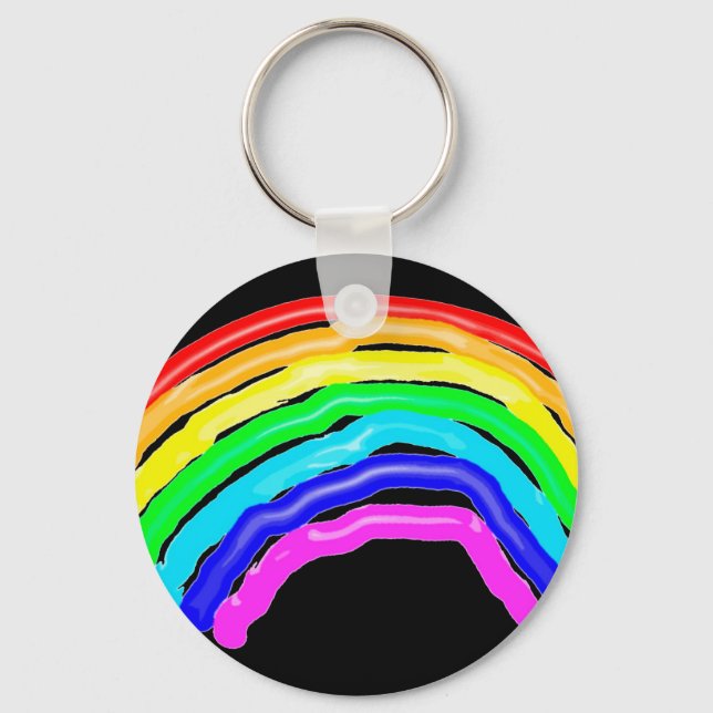 Rainbow drawn keychain (Front)