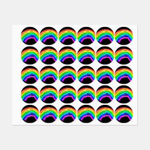 Rainbow drawn kids' labels