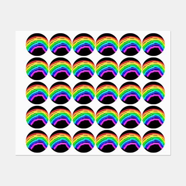 Rainbow drawn kids' labels (Sheet)