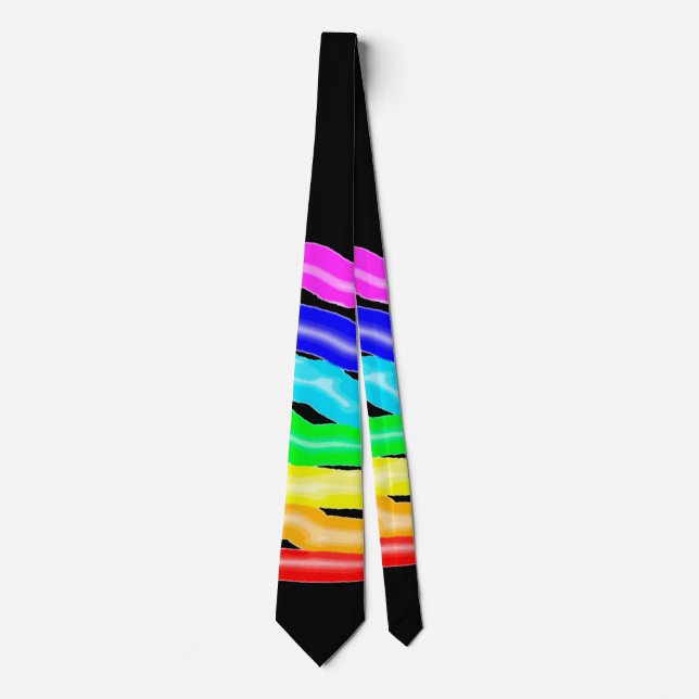 Rainbow drawn neck tie (Front)