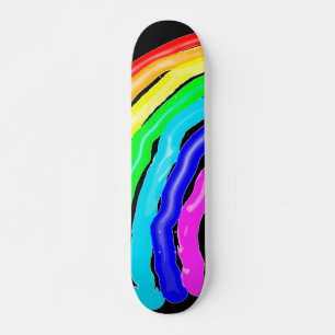 Rainbow drawn skateboard