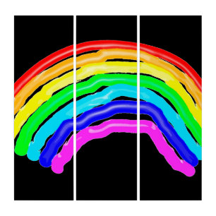 Rainbow drawn triptych