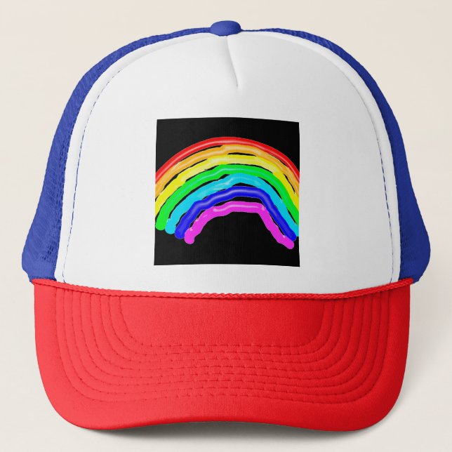 Rainbow drawn trucker hat (Front)