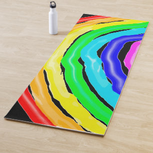 Rainbow drawn yoga mat