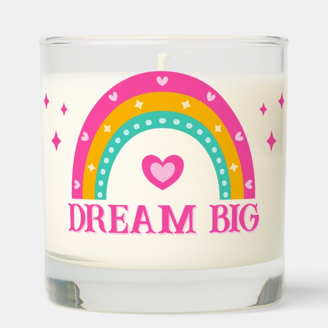 Rainbow Dream Big Quote Dopamine Decor Scented Candle (Front)