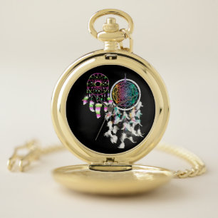 Rainbow Dream-Catchers Pocket Watch