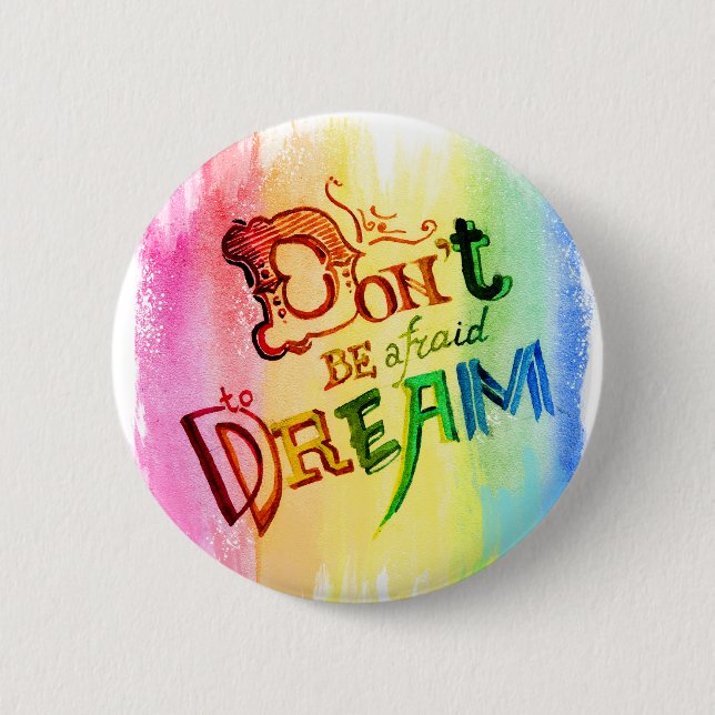 Rainbow dream pinback button (Front)