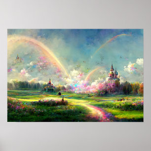 Rainbow Dream Promised Land Meadow Poster