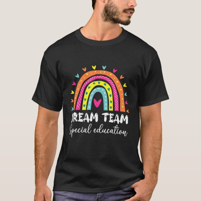 Rainbow Dream Team Exceptional Education SPED Back T-Shirt (Front)