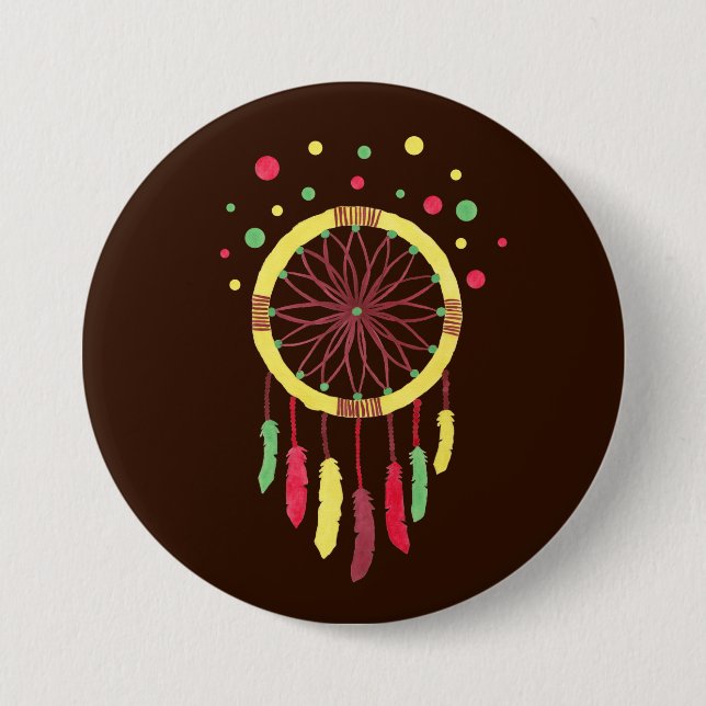 Rainbow Dreamcatcher Pinback Button (Front)