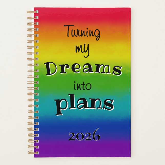 Rainbow Dreams into Plans Personal Planner (Front)