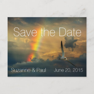 Rainbow Dreams Modern Save the Date Announcement Postcard