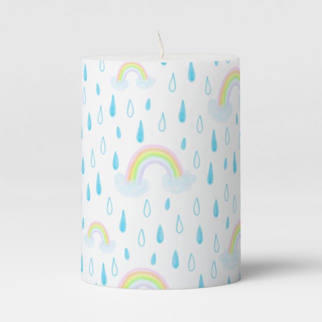 Rainbow Dreams Pillar Candle (Front)