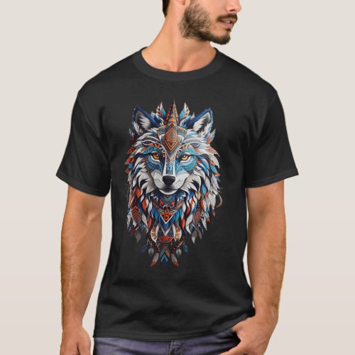 Rainbow Dreams The Majestic Fusion of Wolf and Un T_Shirt