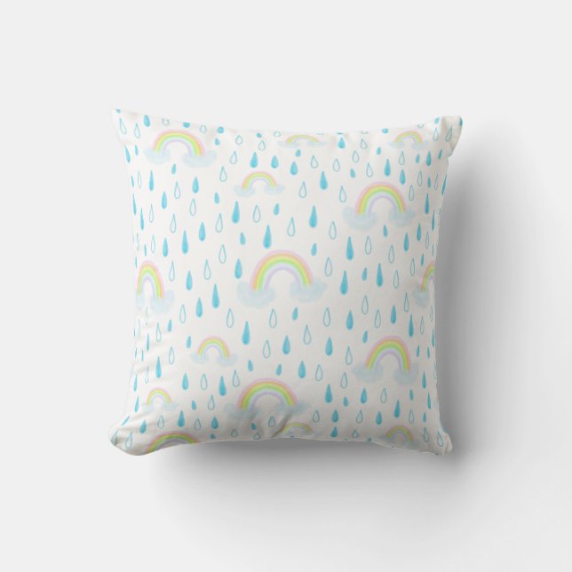 Rainbow Dreams Throw Pillow (Front)