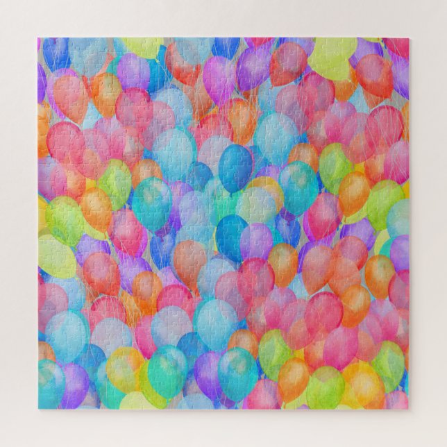 Rainbow Dreams: Watercolor Balloon Art Jigsaw Puzzle (Vertical)