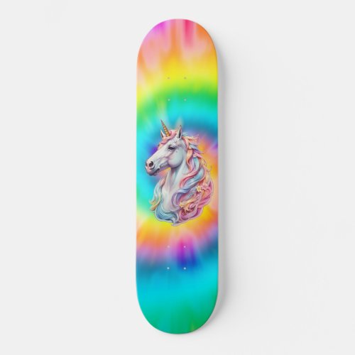 Rainbow DreamTime Unicorn Skateboard