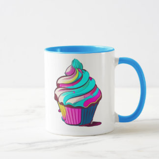 Rainbow Drip Cupcake Mug