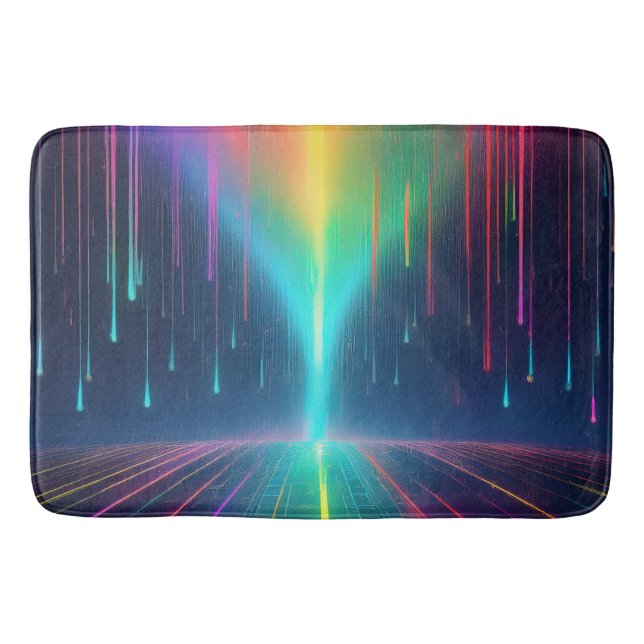 Rainbow Drip Trip Bath Mat (Front)