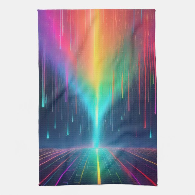 Rainbow Drip Trip Kitchen Towel (Vertical)