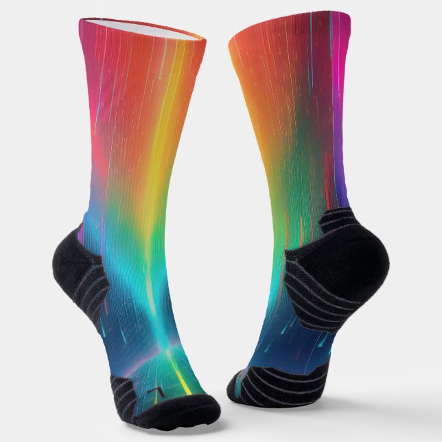 Rainbow Drip Trip Socks (Angled)