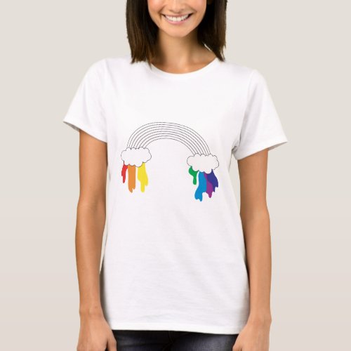 Rainbow Dripping Its Colors T_Shirt