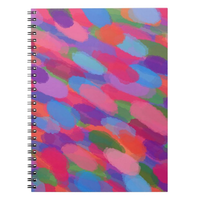 Rainbow Droplets Colorful Abstract Pattern Notebook (Front)
