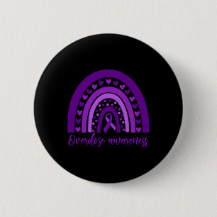 Rainbow Drug Addiction Recovery Purple Ribbon 2 Button